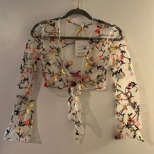 Floral Sheer tie top